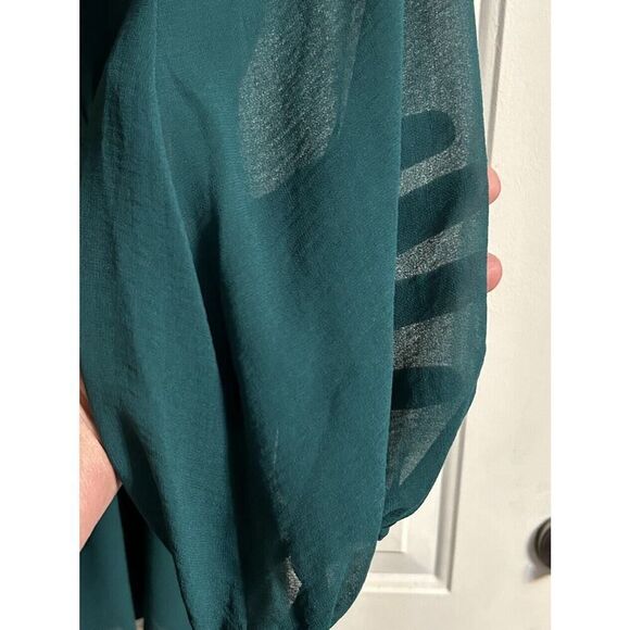 Show Me Your MuMu Emerald Color Rainey Mini Dress Size X-Small Long Sleeve - Picture 6 of 14